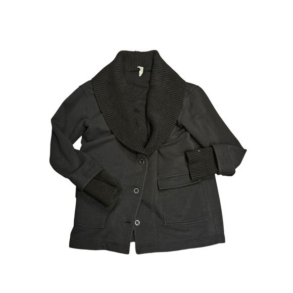 Daily practice by Anthropologie black floppy neck button cardigan sweater jacket - Picture 1 of 6
